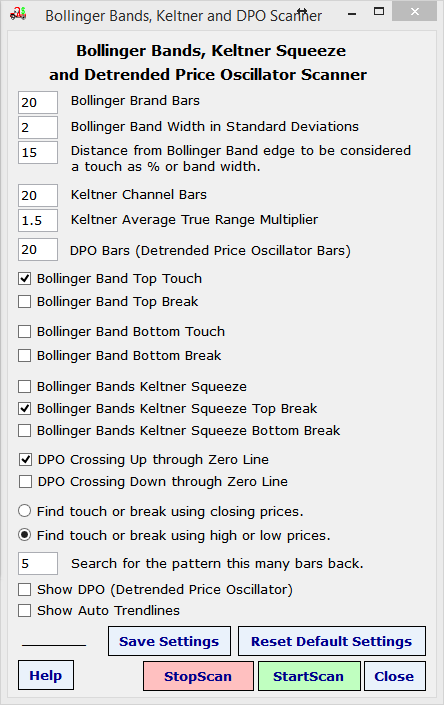 bollinger bands scanner